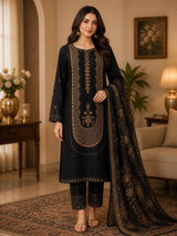 Elegant Embroidered 3 Piece Suit with Dupatta
