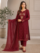 Premium Embroidered 3PC Suit – Luxury Collection